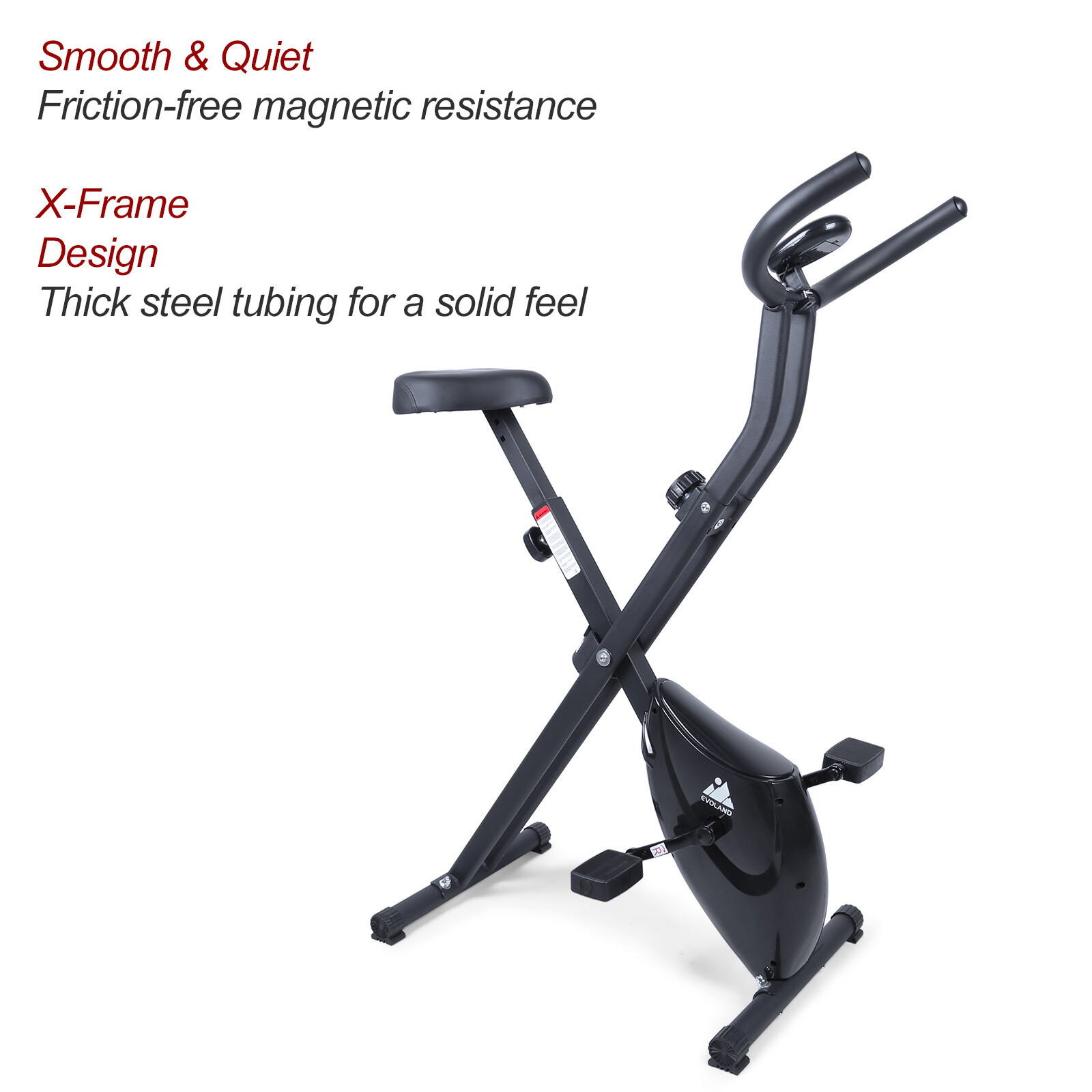 Folding Stationary Cycle Upright Indoor Cycling Exercise Bike with LCD Monitor