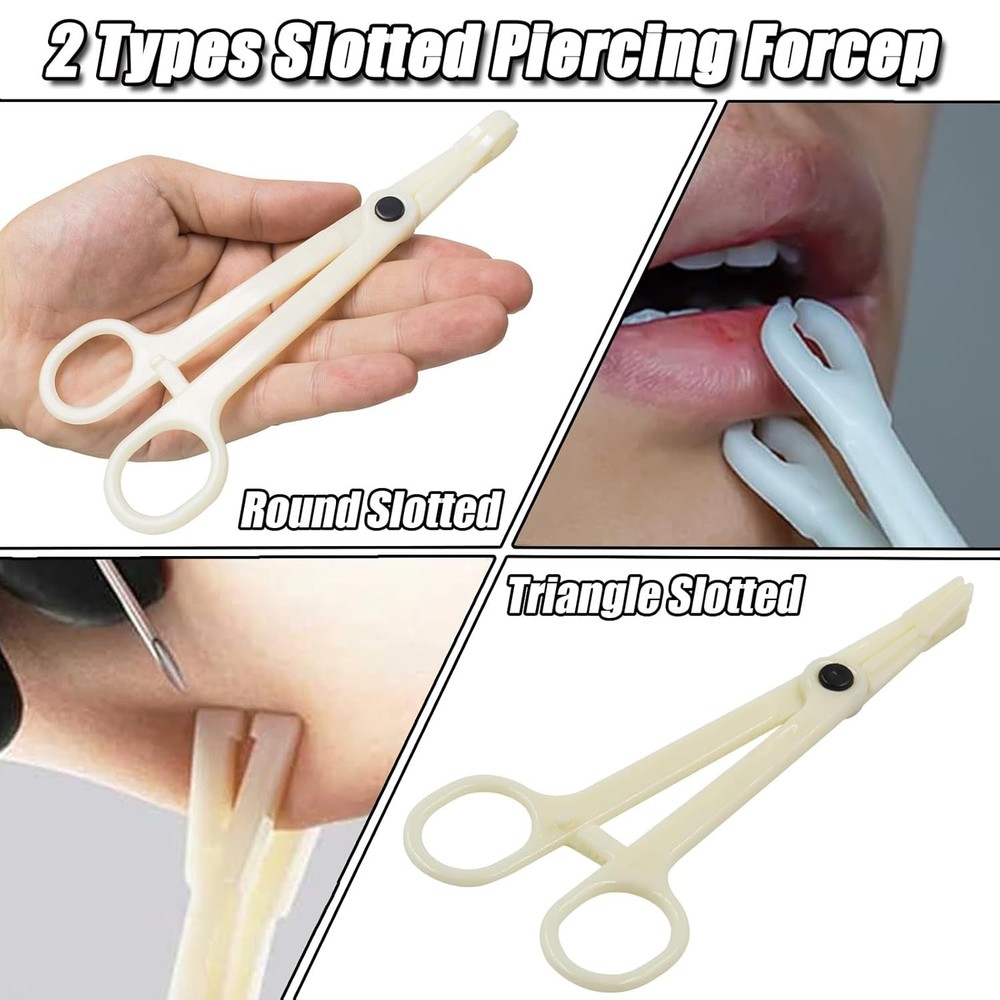 Piercing Clamps Set 20pcs Disposable Plastic Round Round/10pcs+Triangle/10pcs