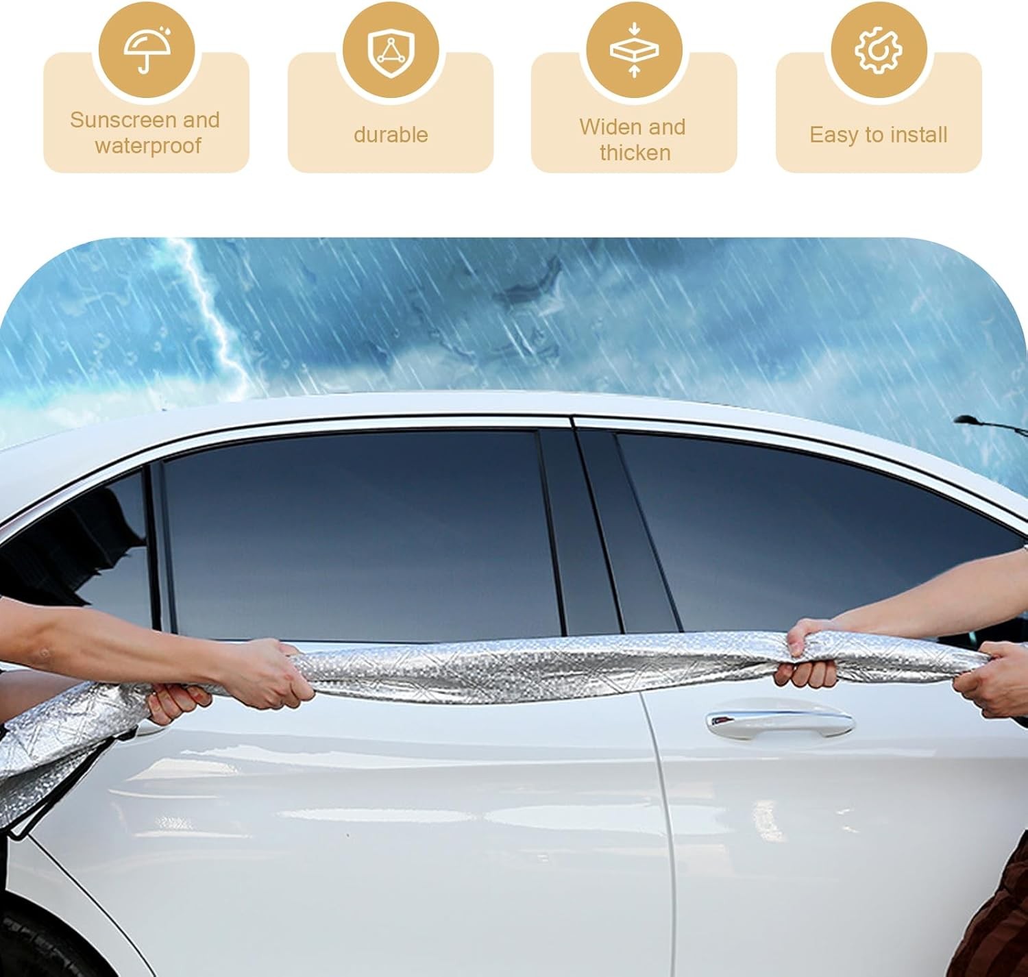 Snow Car Cover Waterproof All Weather Protection Anti-UV Rain Snow Anti Scratch