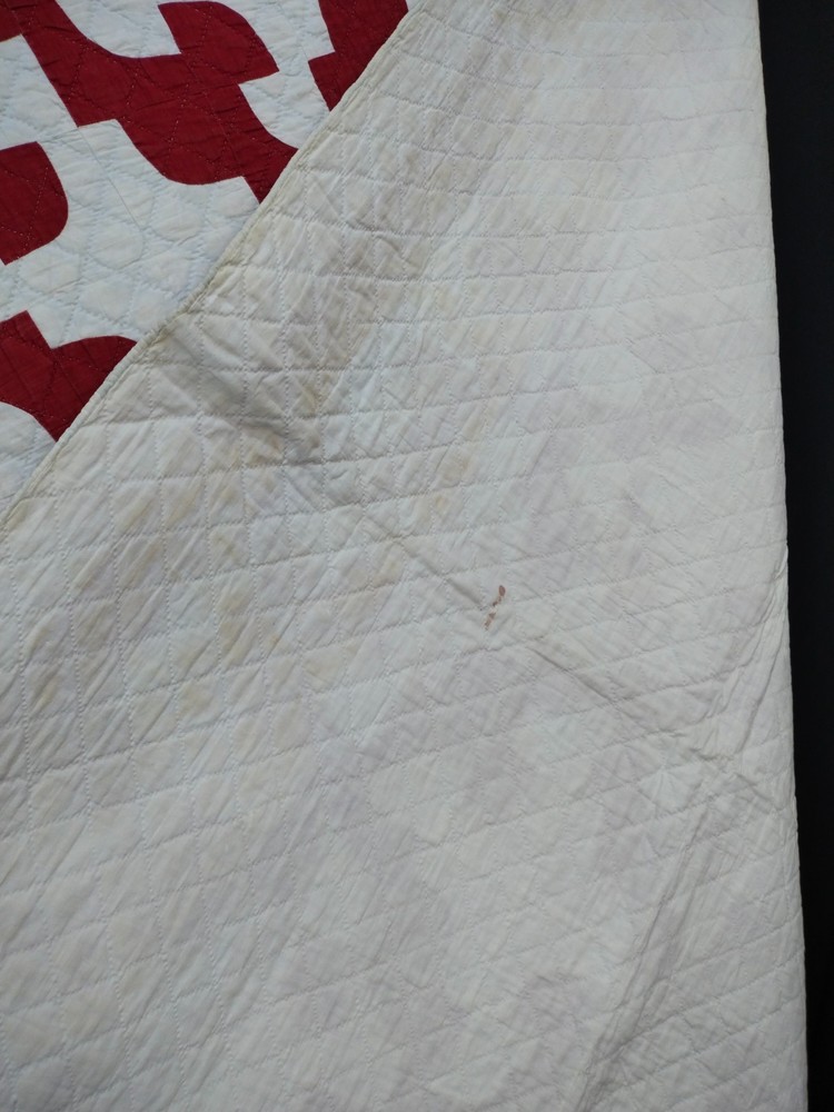vintage hand Quilting patchwork drunkards path Quilt needlework Stitched A193