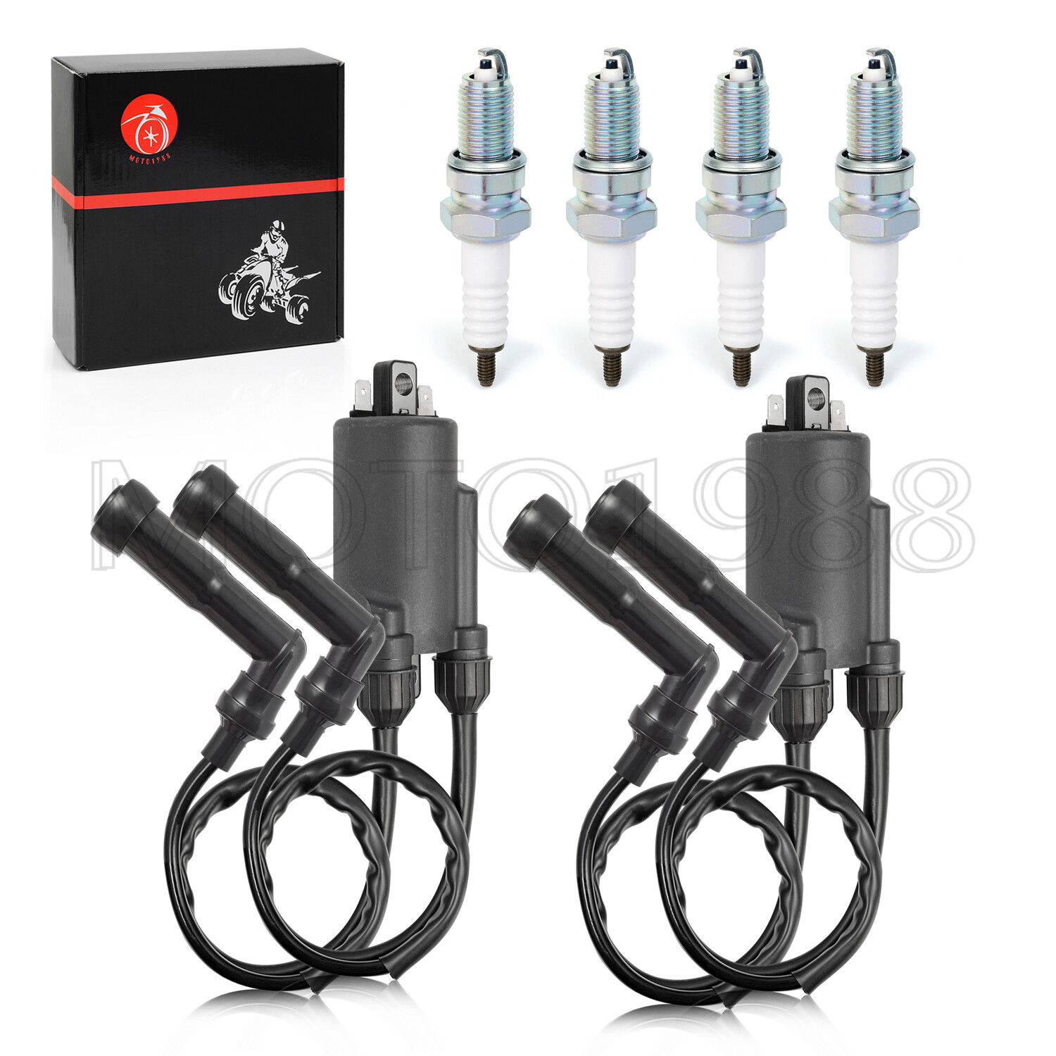 Ignition Coil Pack & spark plug + Cap For HONDA Goldwing 1200 GL1200 1984 - 1987