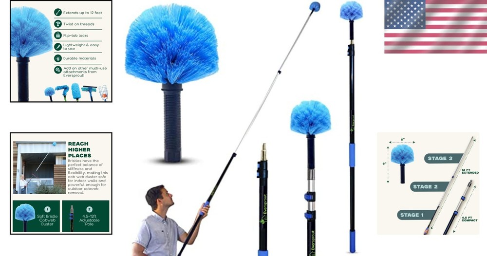 Lightweight Telescoping Cleaning Duster - Clean High Ceilings Effortlessly