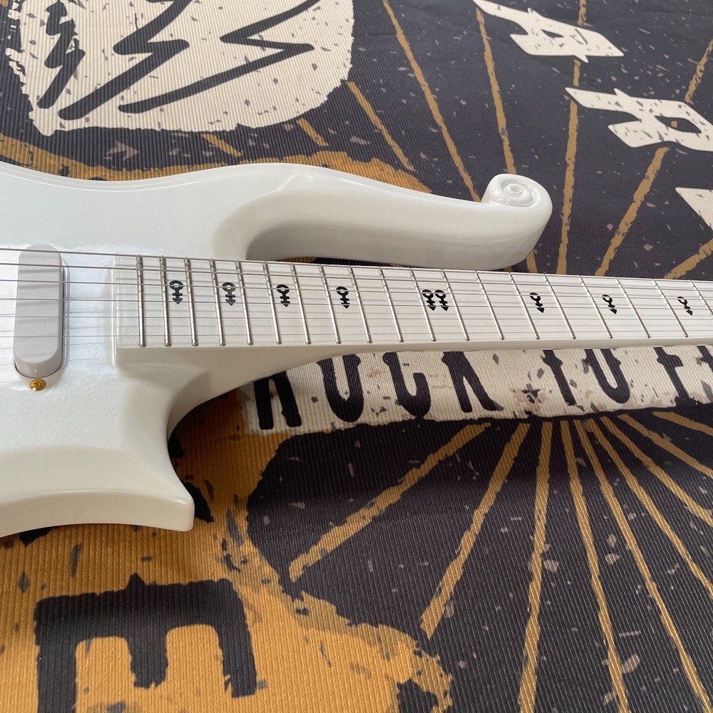 White Cloud Prince Electric Guitar 6String Custom Inlay Free Ship