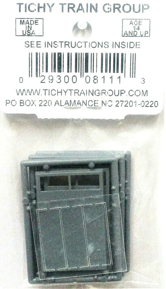 HO Scale Tichy Train Group 8111 Double Doors w/2 Lite Transom pkg (3)