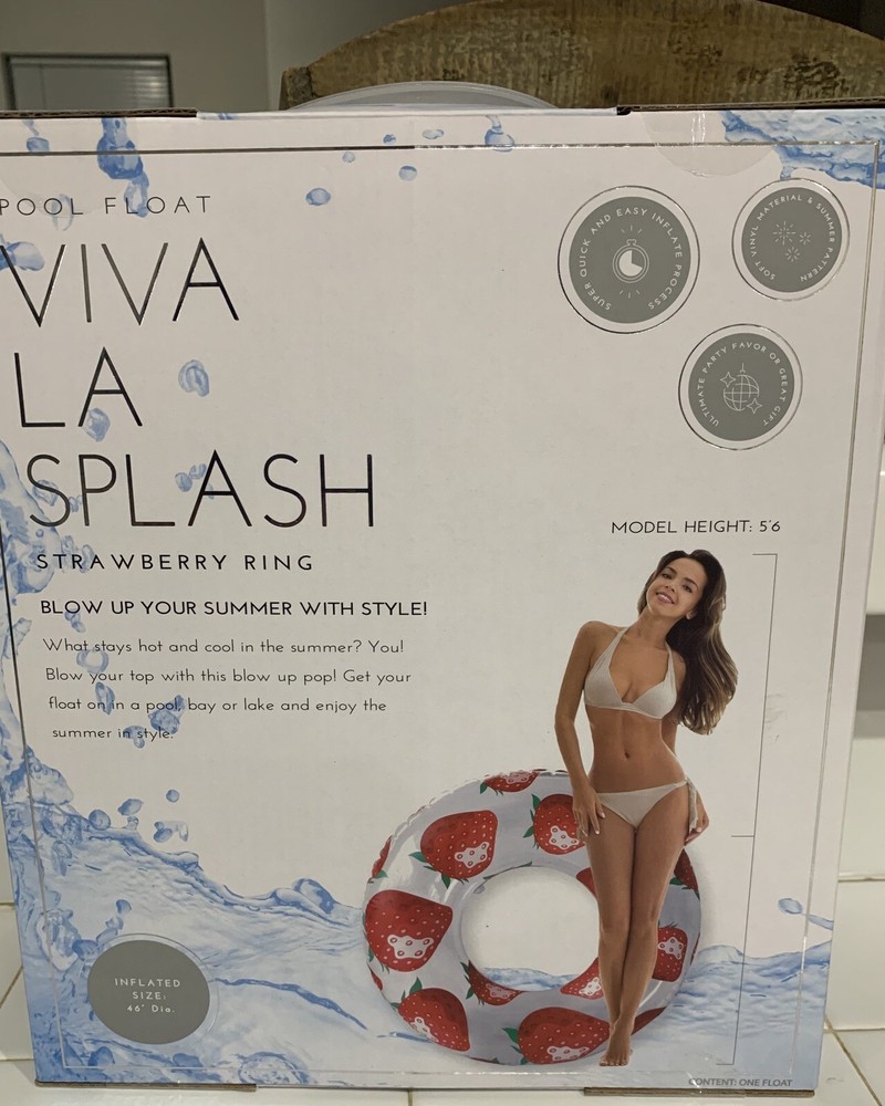 Pool Float VIVA LA SPLASH Strawberry Ring New in Box Summer Fun