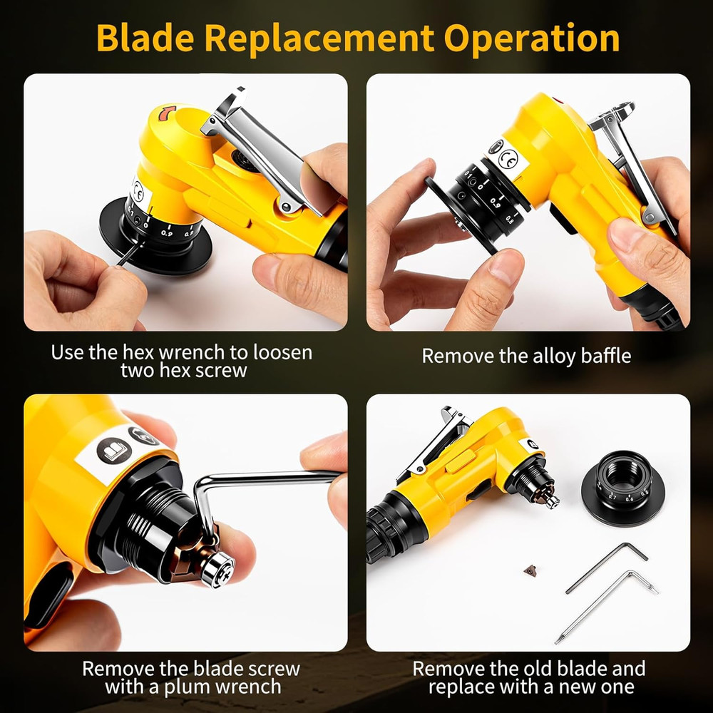 2 in 1 Pneumatic Chamfering Tool - Mini Air Chamfer Tool for C & R Deburring, 45