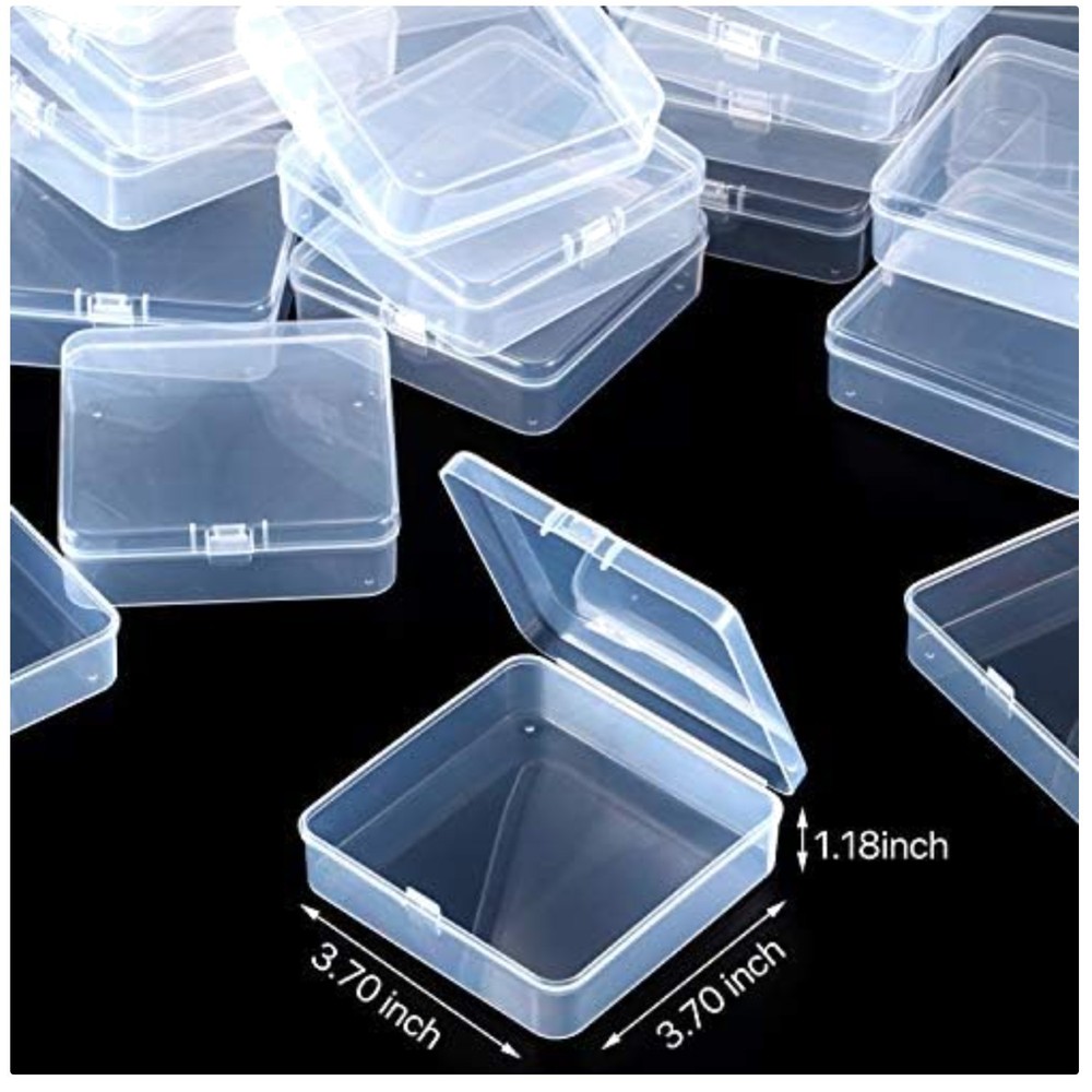 Small Plastic Containers with Hinged Lid - 24 Pack