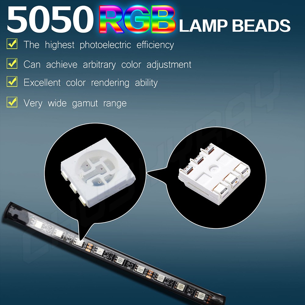 4Pcs RGB PC Case LED Strip Computer Light Bar PC Game Light With remote control