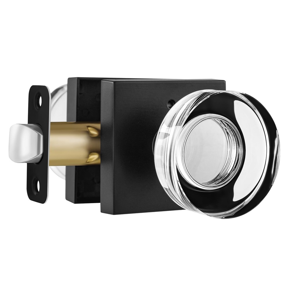 Matte Black Door Knob Glass Door Knobs Interior Privacy Door Knobs with Lock ...