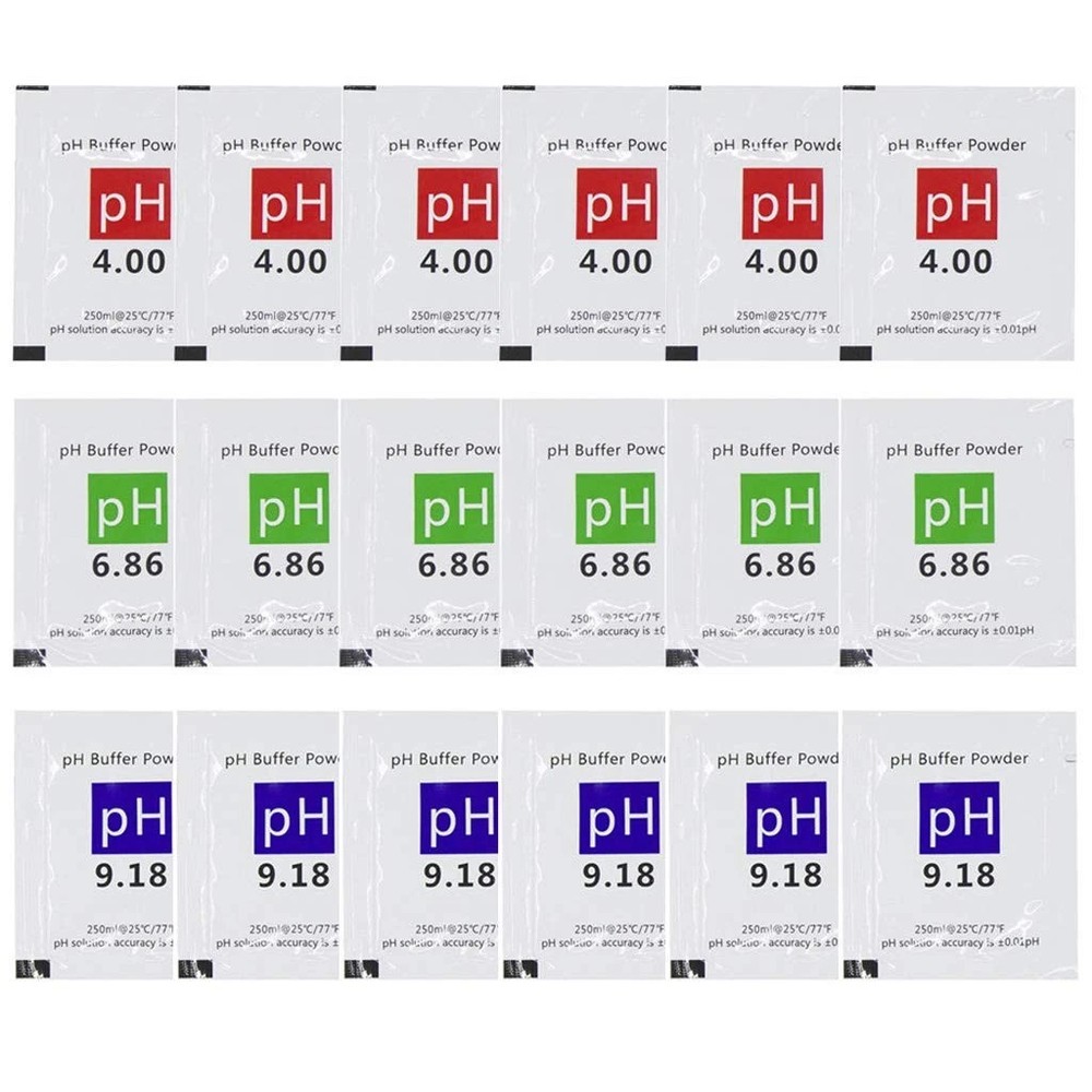 DuvinDD 18 Pack pH Calibration Solution Powder 6.86/4.00/9.18, Buffer...