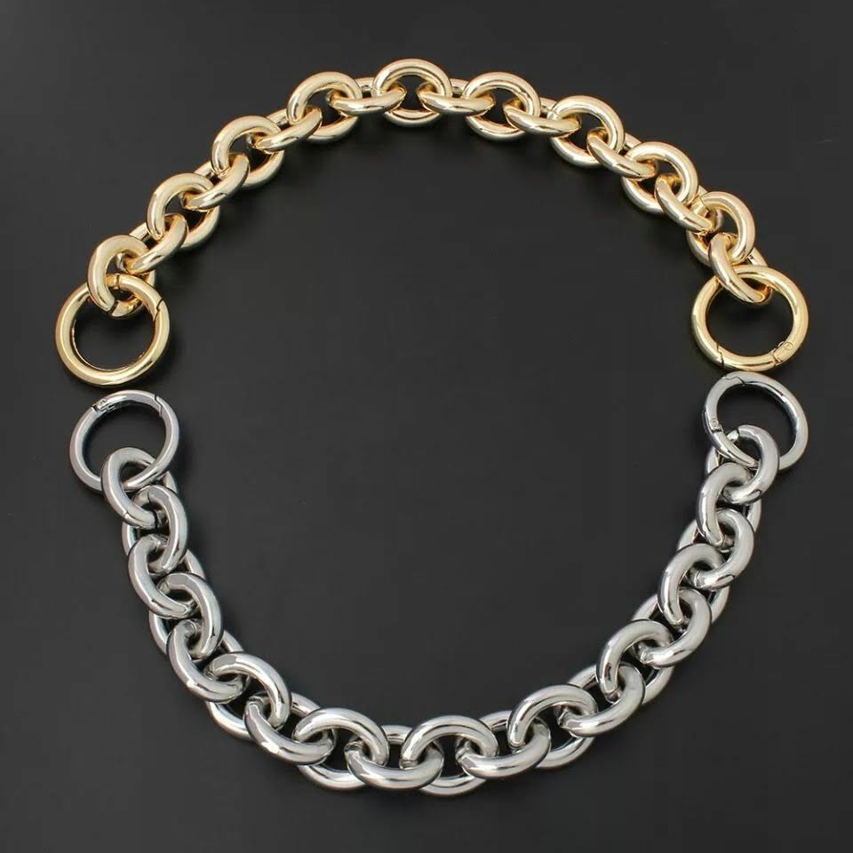 Chunky High Quality Statement Chain Strap Gold Silver 45cm shoulder pouch