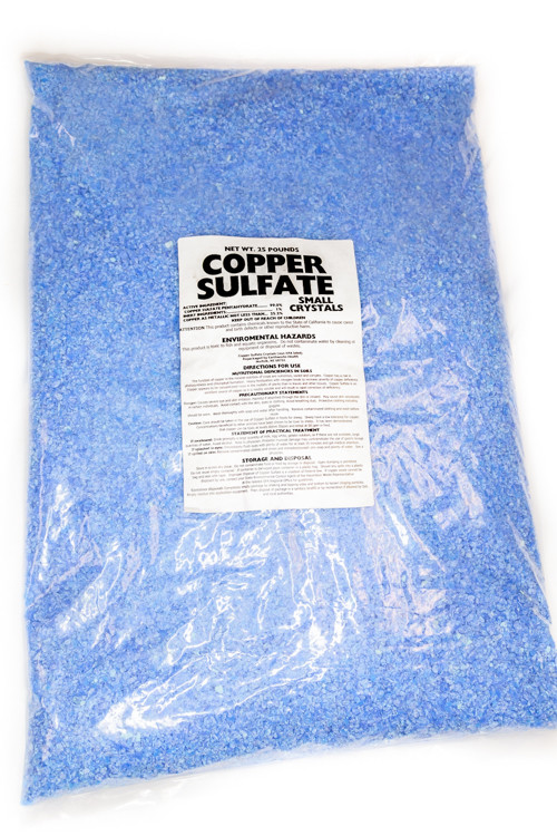 Copper Sulfate Crystals 25lb Bag (SMALL CRYSTAL)