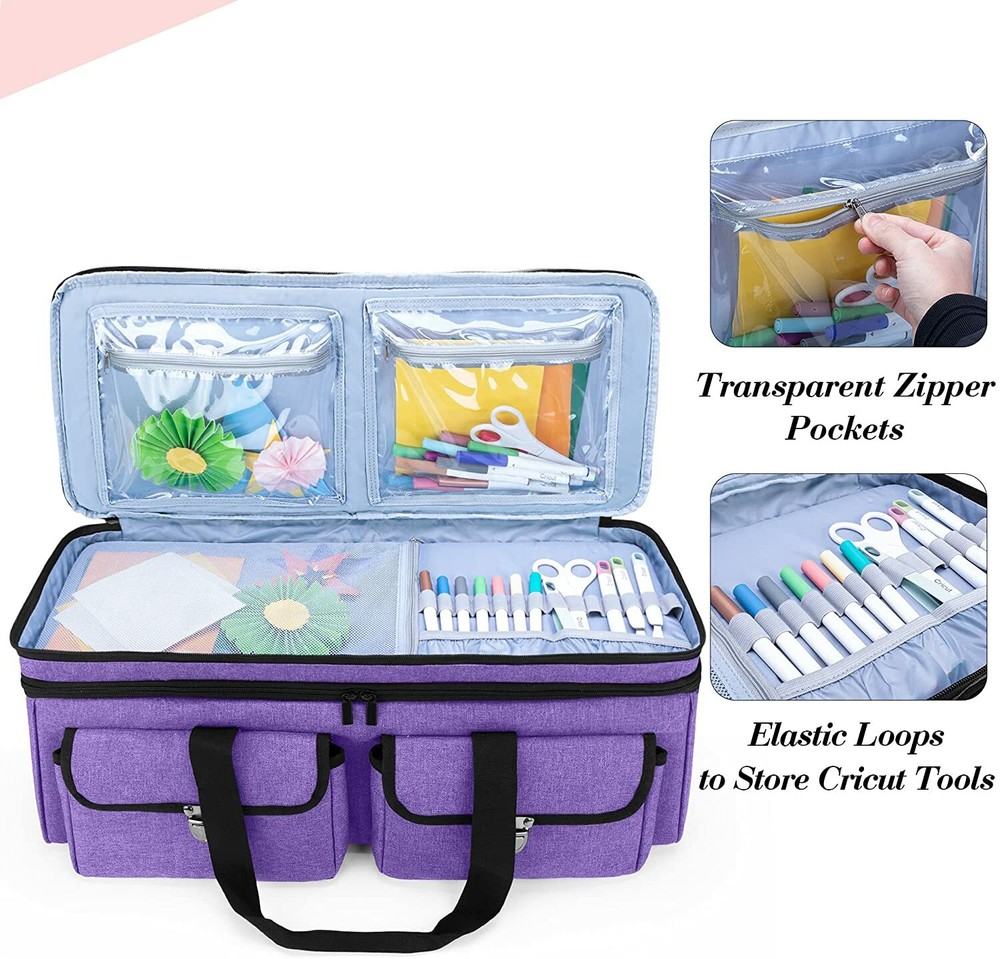 YARWO Double-Layer Carrying Bag Compatible with Cricut Maker, Cricut Explore Air