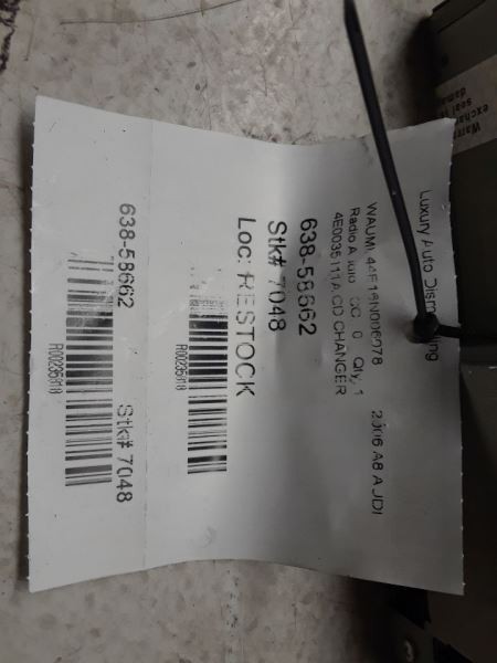 2005 2009 Audi A6 - CD Changer - 4E0035111A