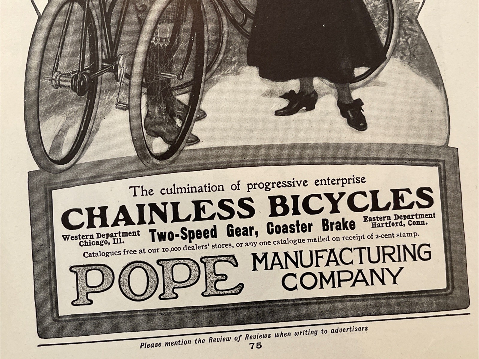 Antique Pope Manufacturing Company Bike Ad Trade Card Bicycle Tricycle Columbia