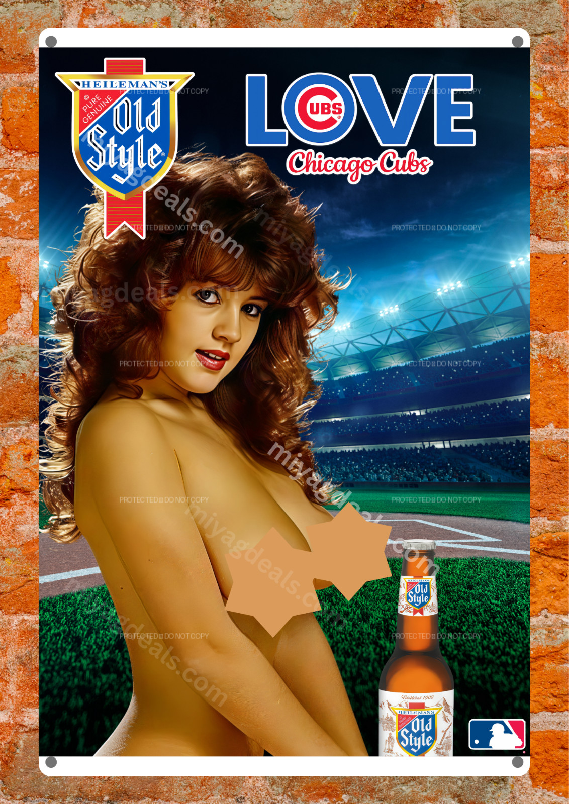 Love Chicago Cubs Old Style Beer Metal Sign Bar Man Cave Art Wall Decor Read Des