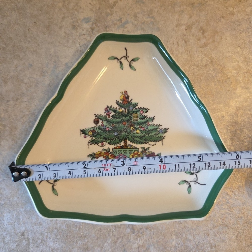Spode Small Triangular Dish Christmas Tree Made In England S3324-L