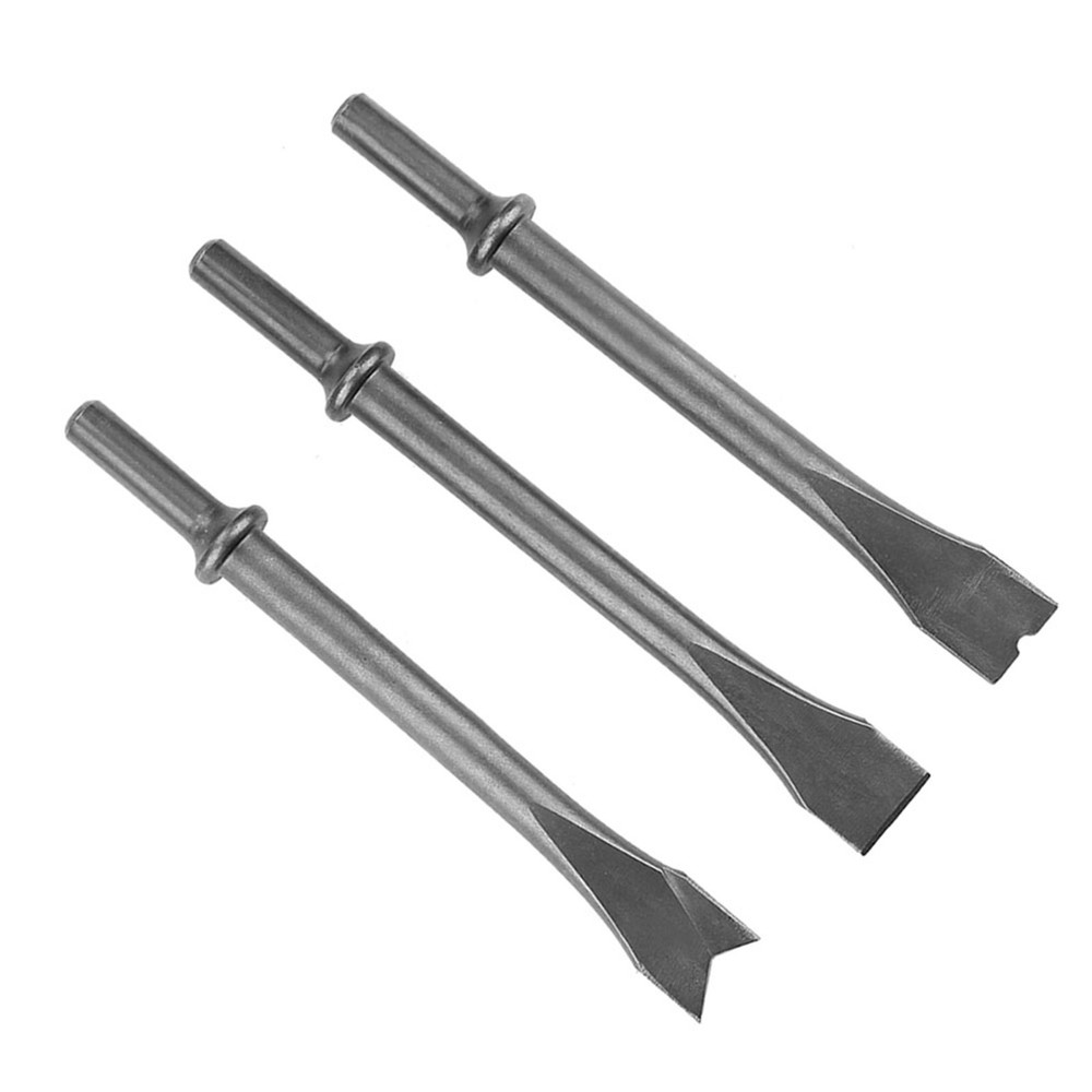 3pcs Air Hammer Chisel Extra Long Round Shank Pneumatic Hammer Bit Tools Part