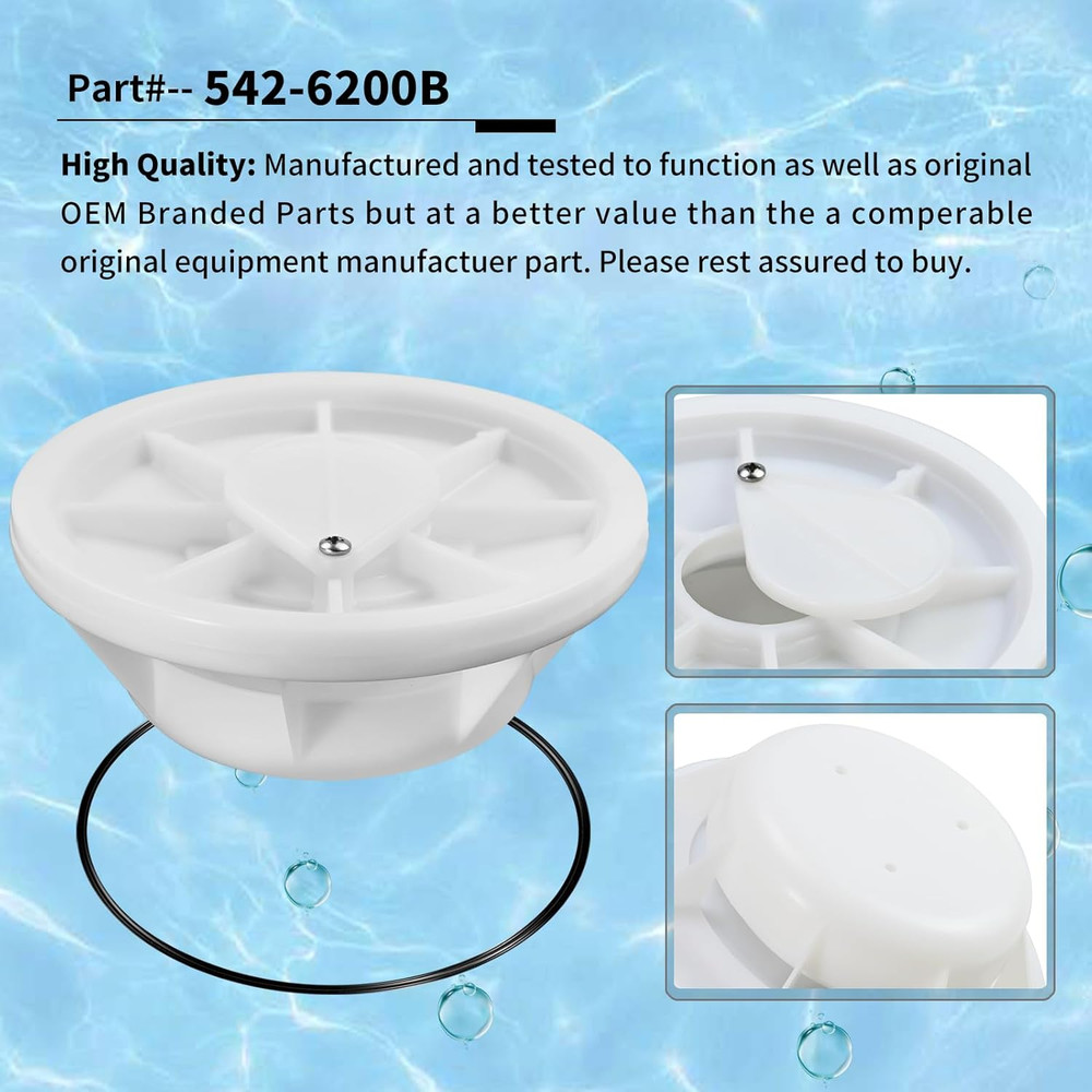 542-6200B Plastic Equalizer Skimmer Float Valve Assembly with O-Ring, Perfectly