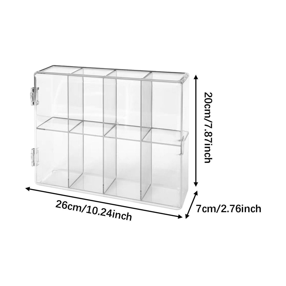 Figures Display Case Clear Display Case Protective Desktop Versatile 8 Grid