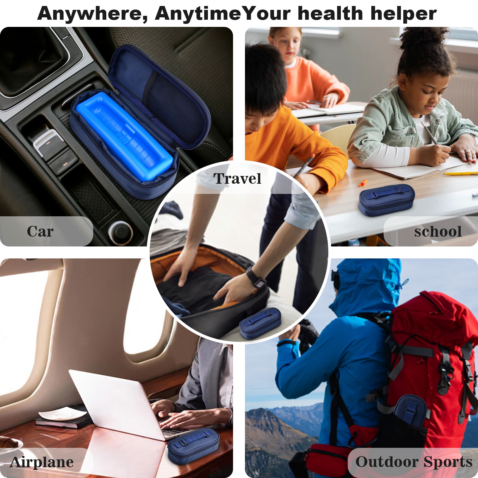 Insulin Cooler Travel Case for Vial, Upgraded Ice Pack, Diabetic Medicine Cooler