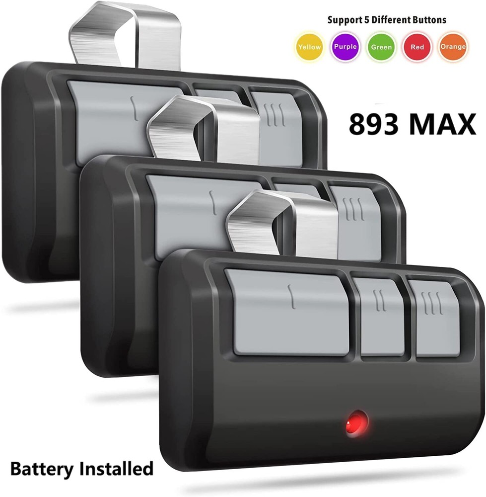 893LM 3 Button For Liftmaster Visor Remote Control Garage Door Opener Pack