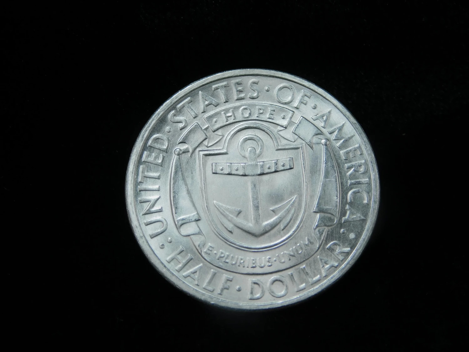 1936-D 50c Rhode Island Commemorative Silver Half Dollar - UNC