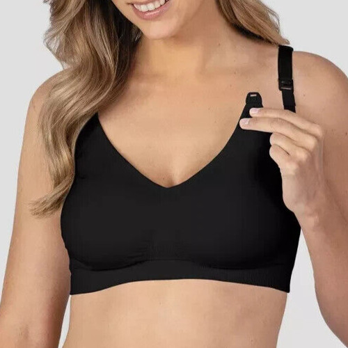 Bravado! BASICS Double Layer Seamless Maternity and Nursing Bra Black Small