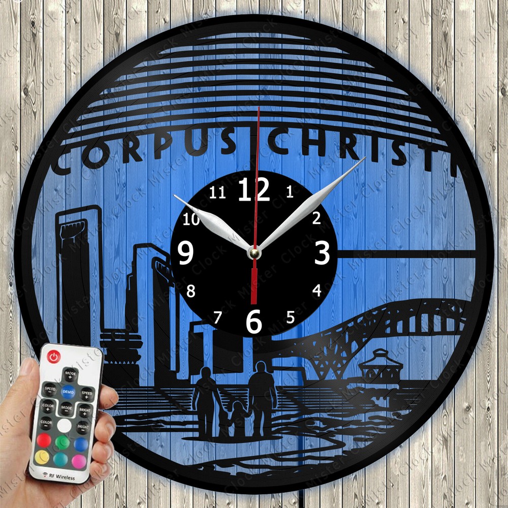 LED Clock Corpus Christi LED Light Vinyl Record Wall Clock LED Wall Clock 5251