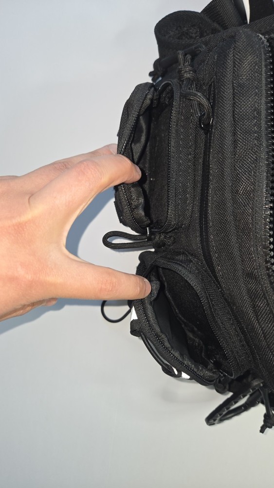 Black Tactical Chest Rig Nylon Mesh Adjustable Multiple Pockets-LarkO (COD086)