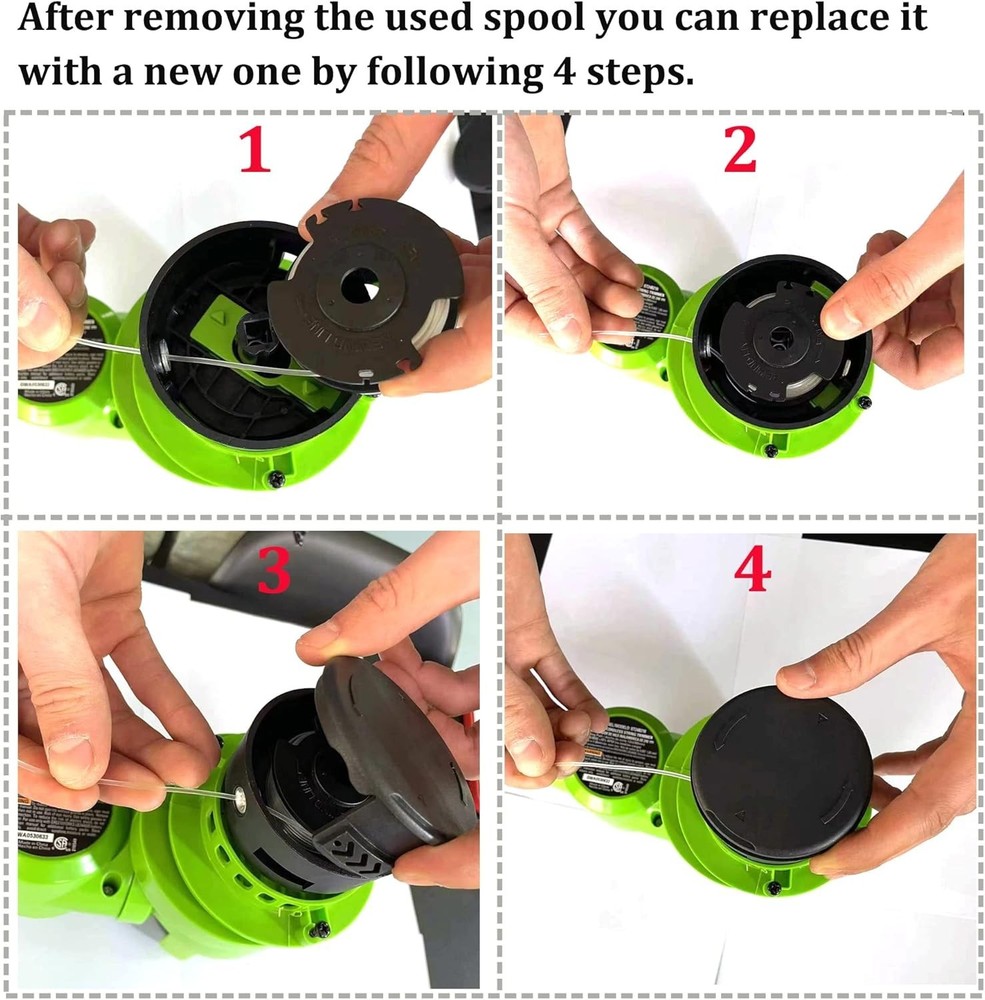 6 Pack Hyper Tough Replacement Spools - 0.065" Durable Trimmer Line, 16ft Each