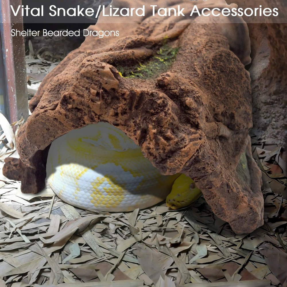 Lizard Snake or Reptile Hide, Large Hollow Log Snake Hideout for Ball Python ...