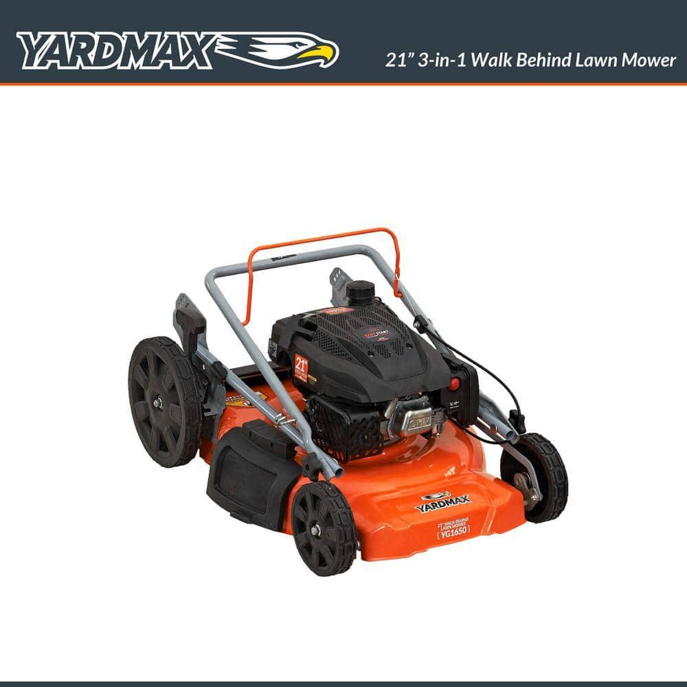 21 In. 170Cc 3-In-1 Gas Walk behind Push Lawn Mower with High Rear Wheels