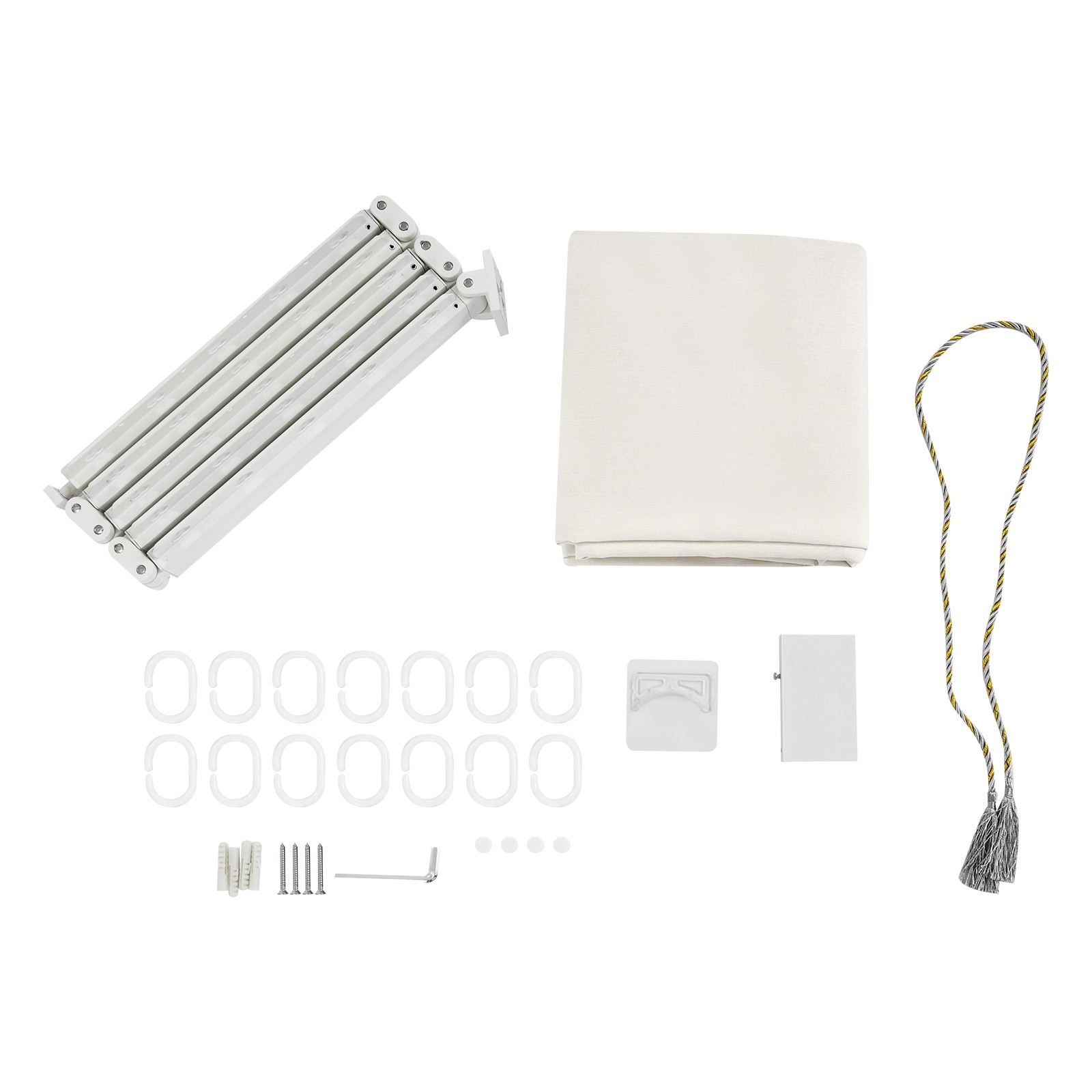 Bathroom Shower Curtain Folding Shower Curtain Rod Wall Mounted 110.23 lbs Load