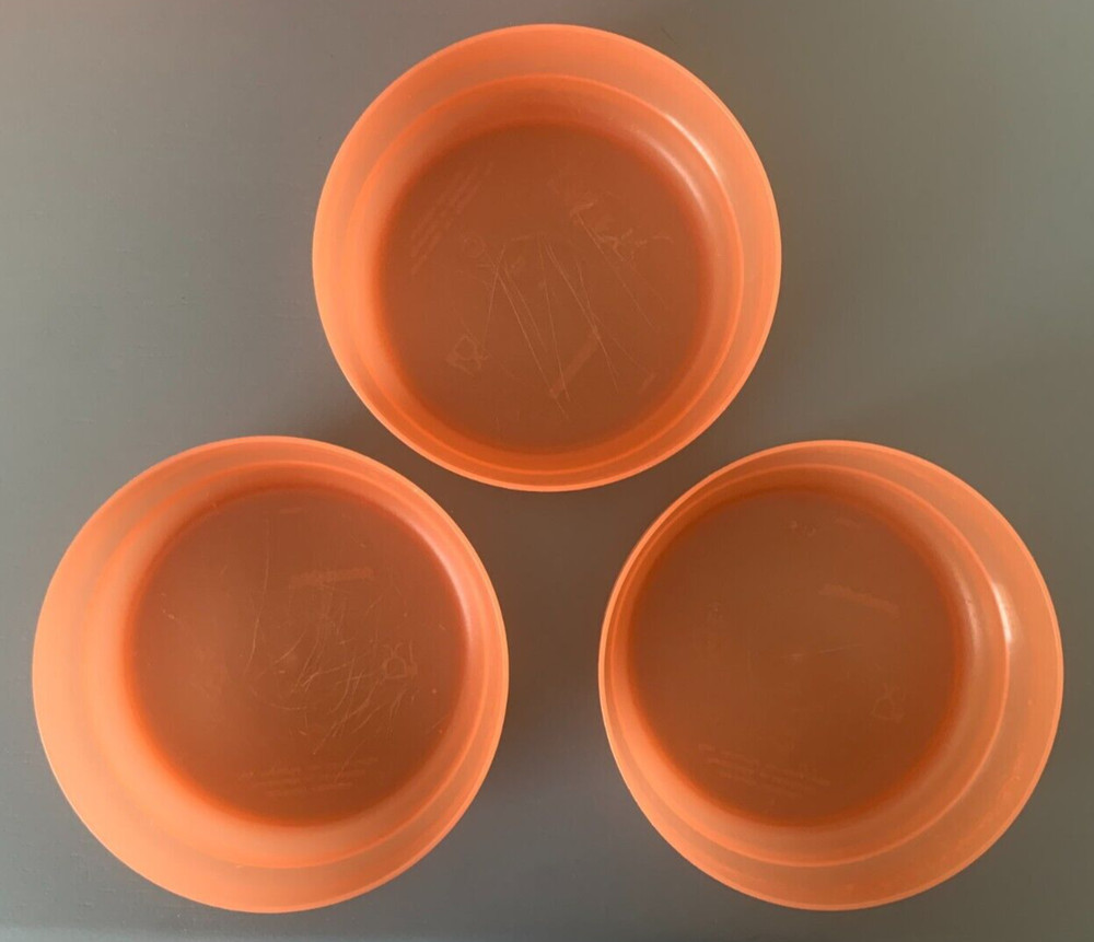 Tupperware Storage Containers #5 PP Plastic, 6" Round Orange