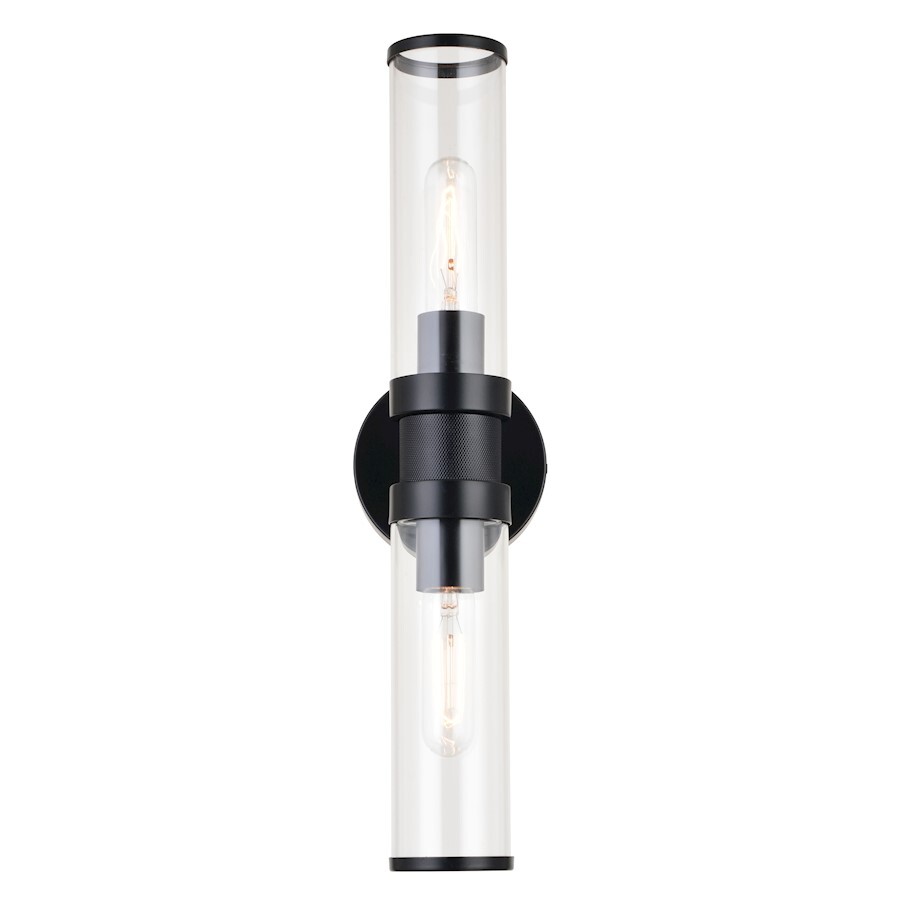 Vaxcel Levitt 2 Light Wall Light, Black - W0439