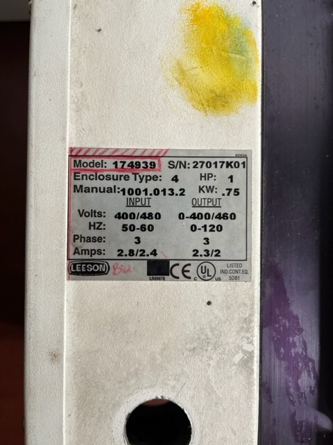 Leeson 174939 Speedmaster Adjustable AC Motor Control 3 Phase F3