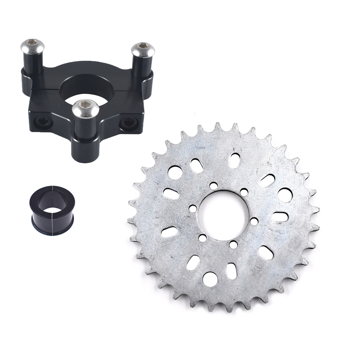 Black 1" / 1.5" CNC Adapter 36T Sprocket For 80cc 2 Stroke Motorized Bicycle