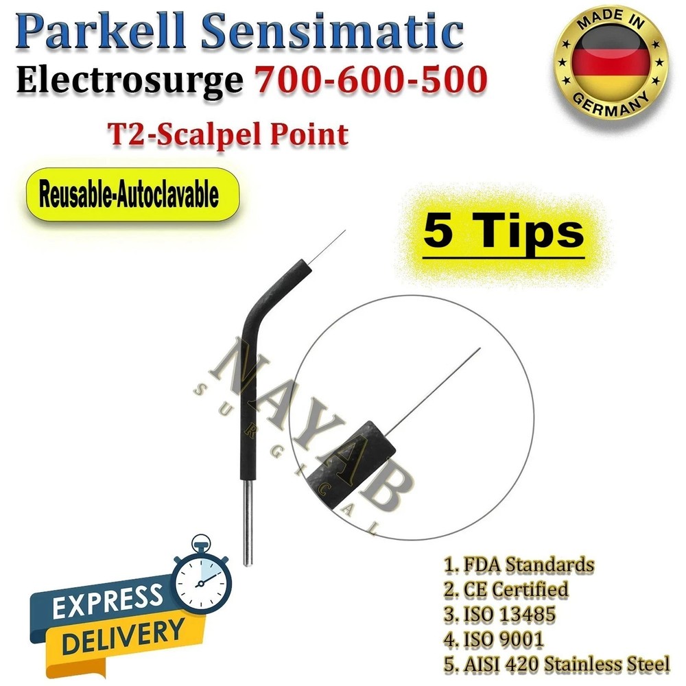 Parkell Sensimatic Electrosurge T2-Scalpel Point Tips Reusable CE