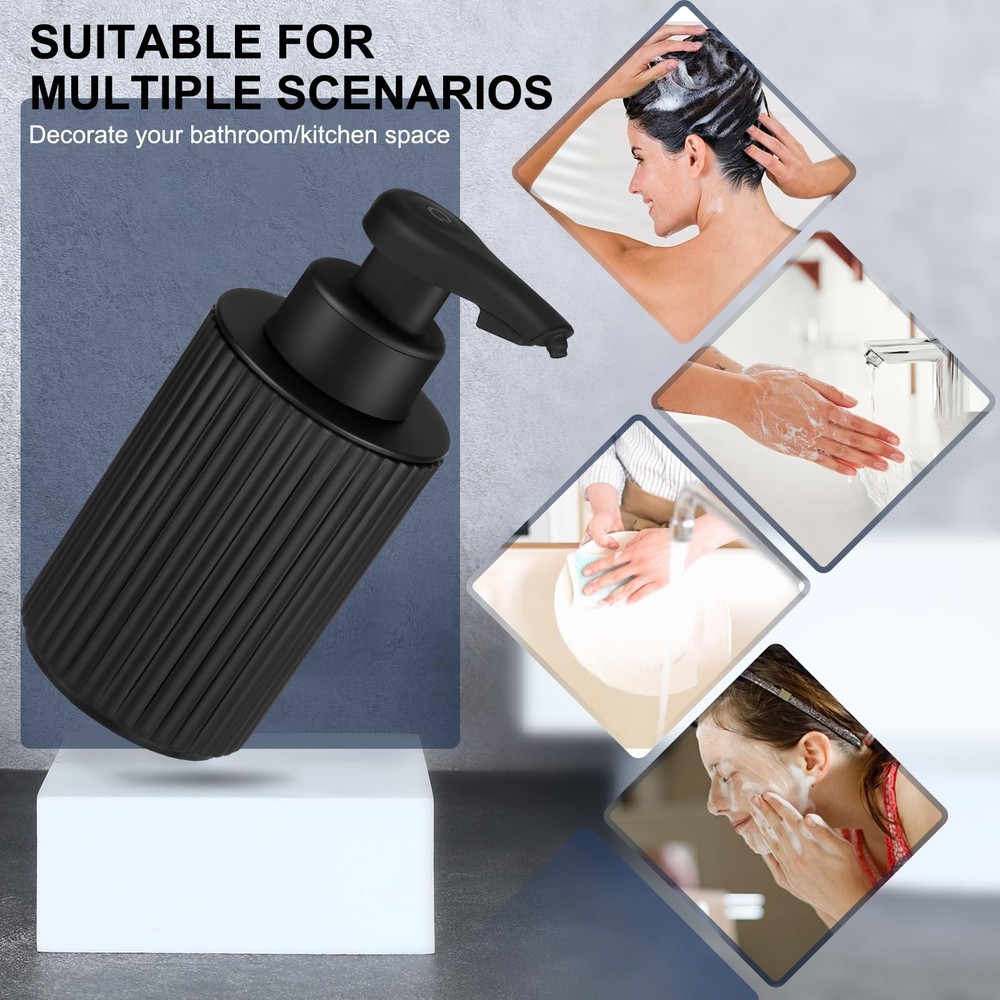 Automatic Soap Dispenser Foaming Touchless: 9oz Black Plastic Foam Type