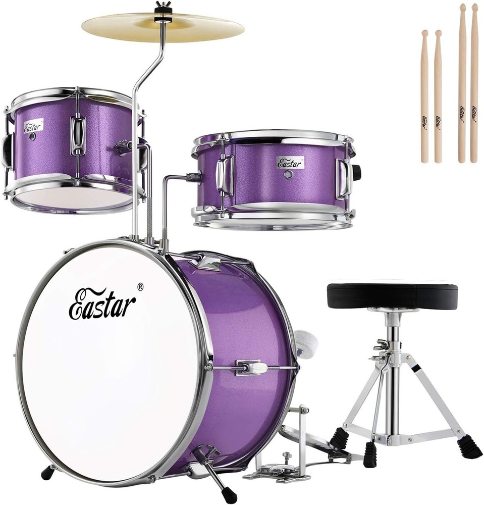 Junior Drum Set 14" Metallic Purple for Beginners