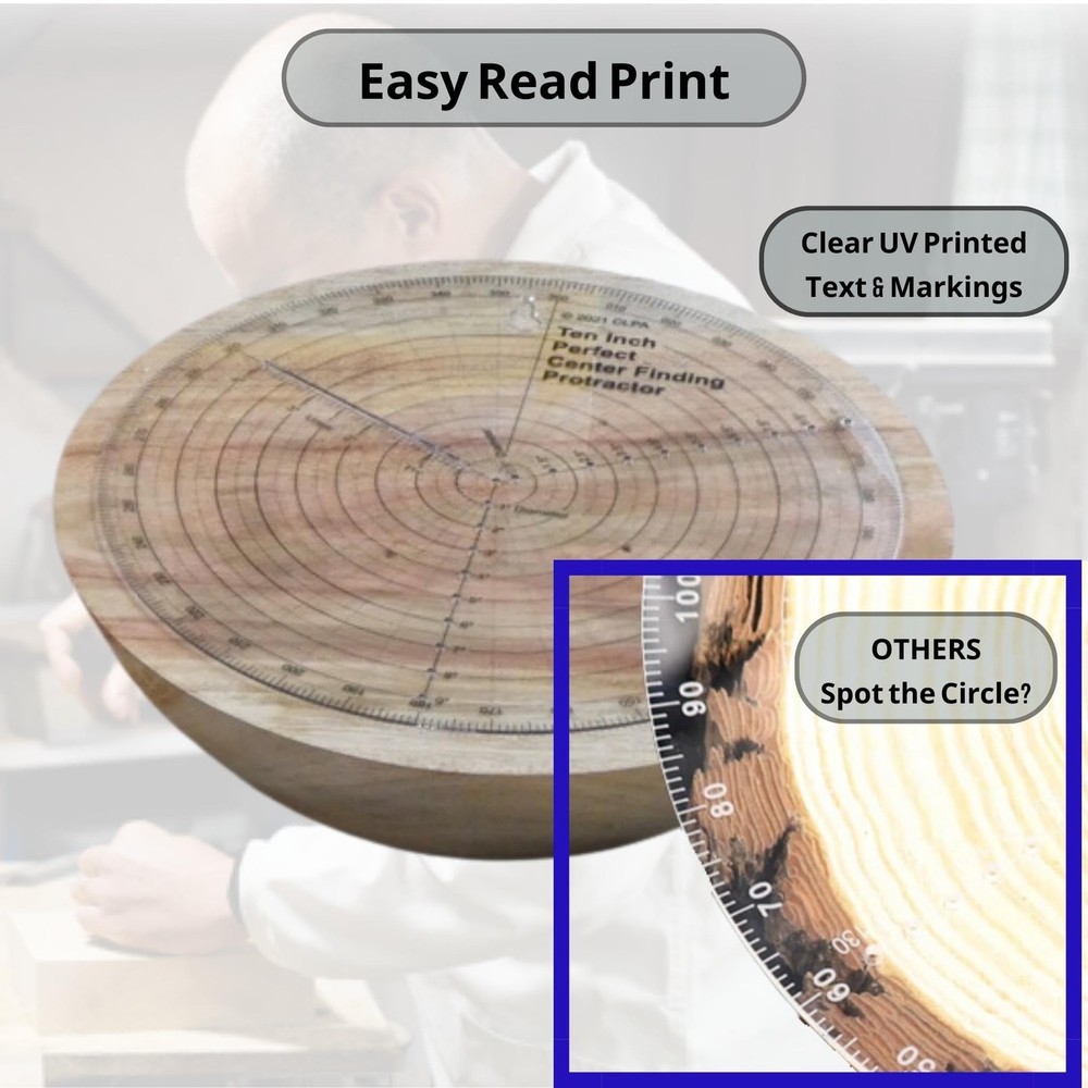 This Clearly Printed 10 Circle Center Finder Tool Protractor And Circle Maker T