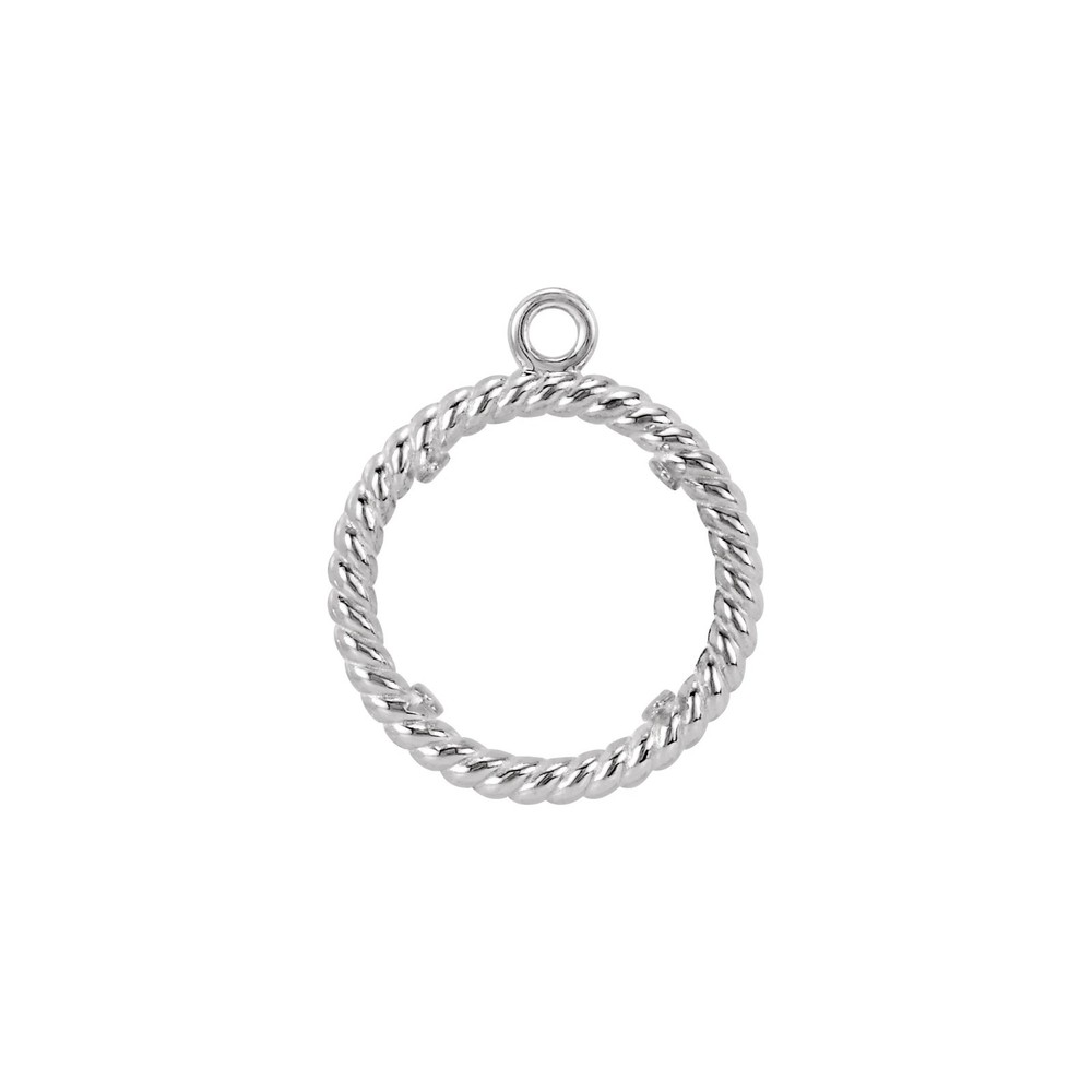 14K Gold & Silver Round 8-Prong Dangle