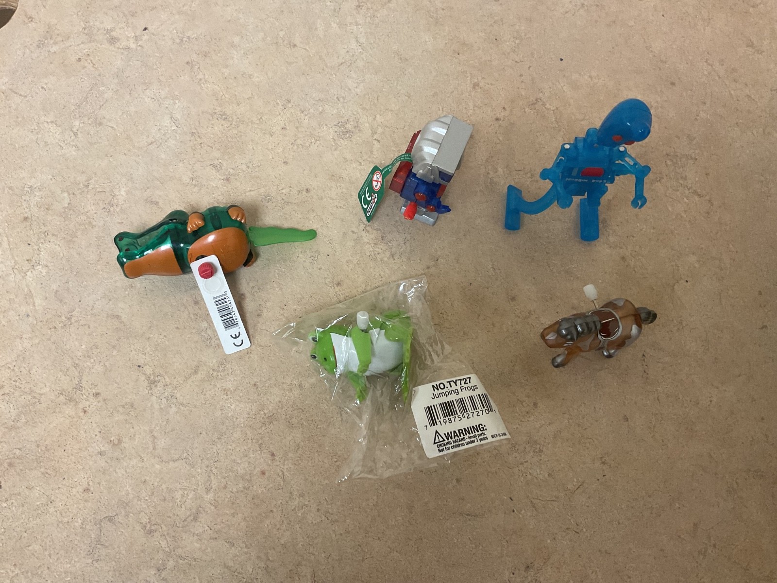 Z Wind Ups Max, horse, robot, alligator, frog crab Windup Toys lot of 6