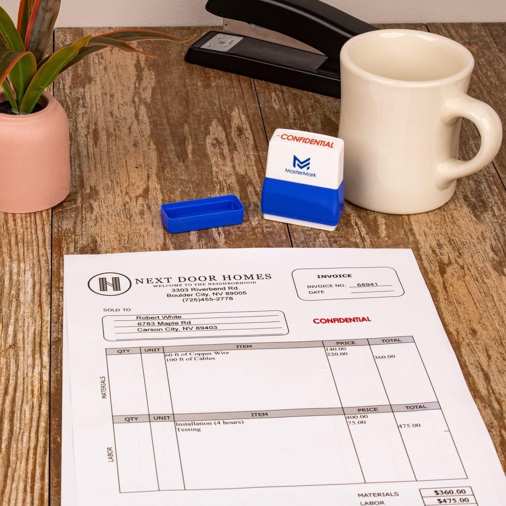 Pre-Inked Confidential Office Stamp - Compact & Efficient Design