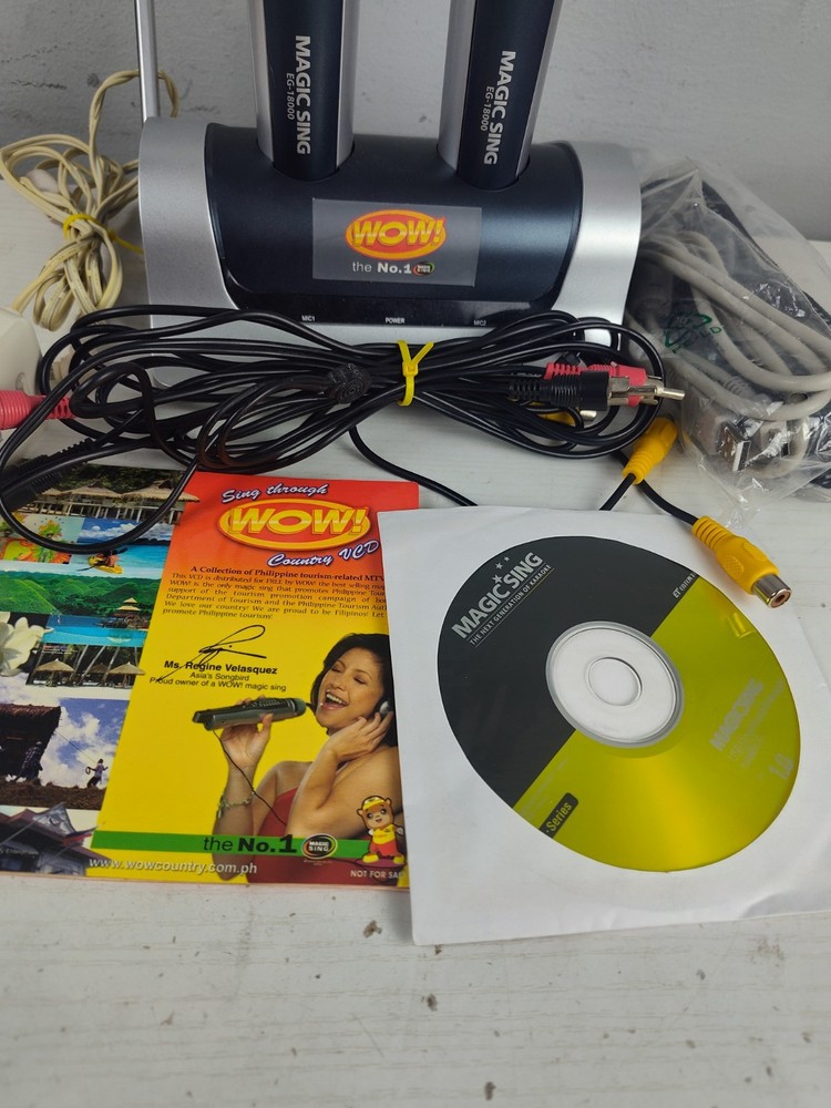 Magic Sing EG-18000 Wireless Karaoke System Portable 2 Mics PLEASE READ!!!!