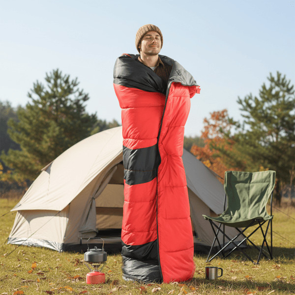 Heated Sleeping Bag Rectangular Lightweight USB Pads Waterproof Backpacking