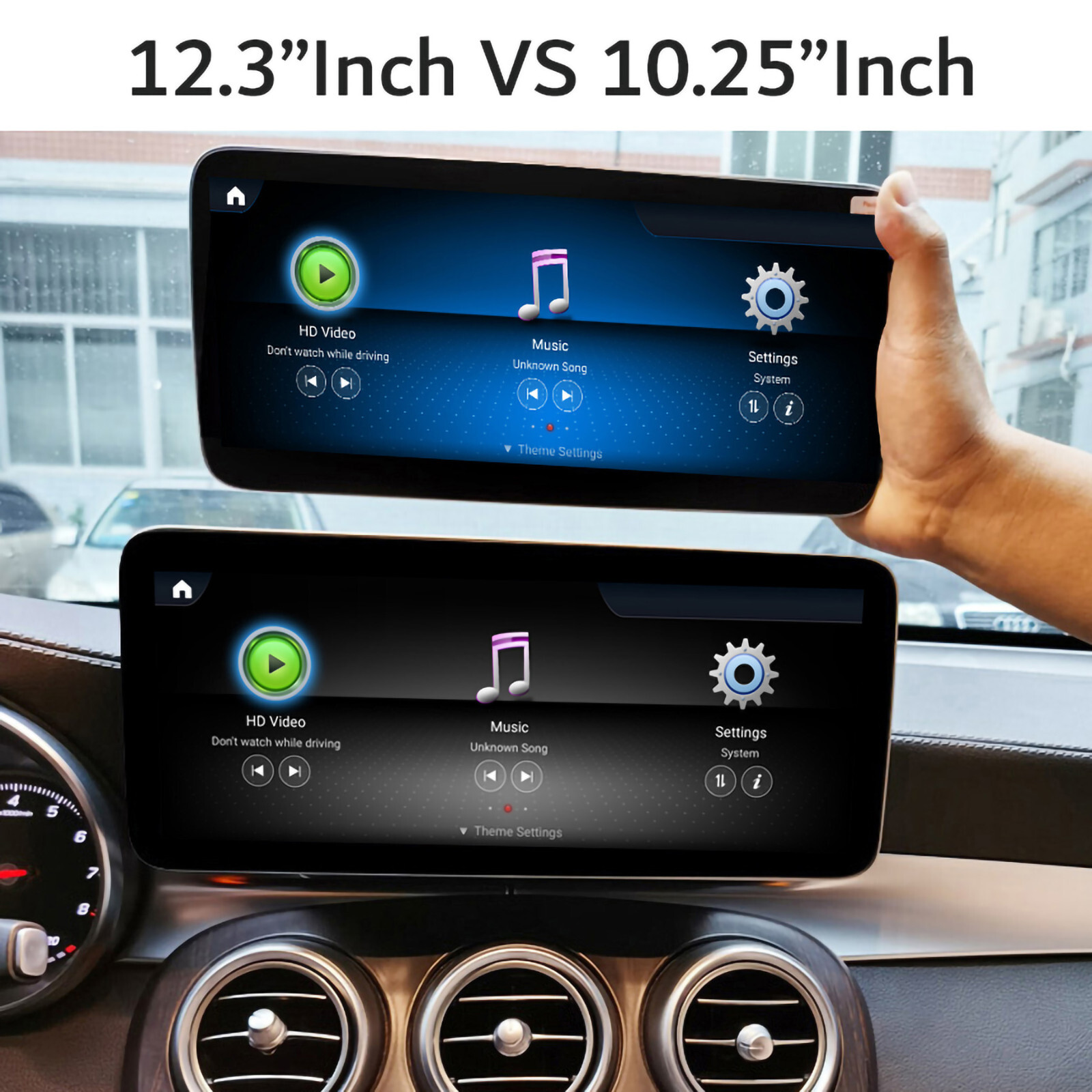 Dual Screen 12.3'' Android CarPlay GPS Stereo For Mercedes C/GLC-Class W205 X253