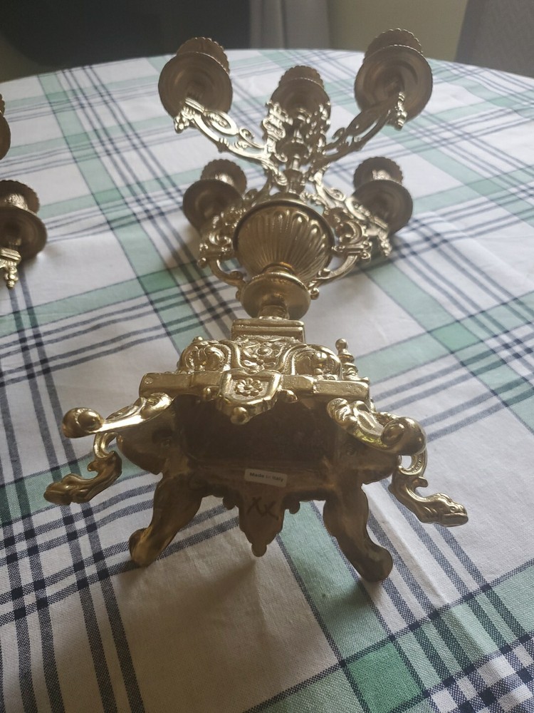 Exquisite Lancini Brass Candelabra set From Italy