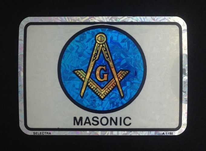Masonic Reflective Foil Decal - ONE DOZEN